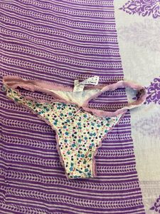 Floral Print Thong Panty