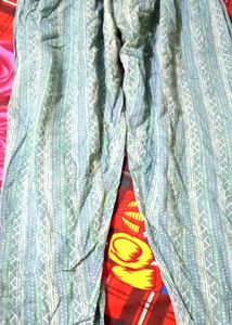 Patterned Wide Leg Pants