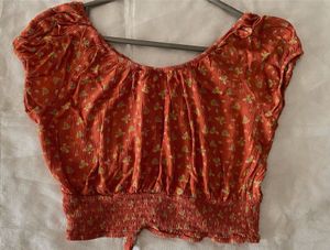 Cute Floral Print Cropped Top