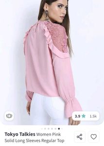 Pink Lace Sleeve Top