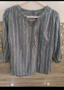 Casual Striped Henley Shirt