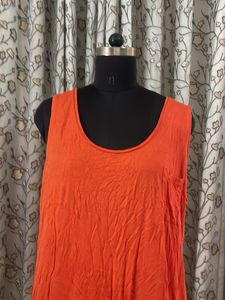 Vibrant Orange Sleeveless Top