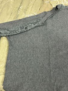 lace knit sweatshirt and sweater