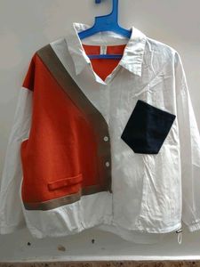 Colorblock Button-Down Loosefit Shirt
