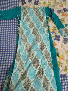 Stylish Teal &amp; Blue Print Kurta