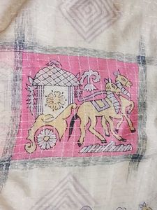 New trendy women saree , pink and white colour