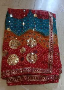 Beautiful multi colour Bandhani Saree