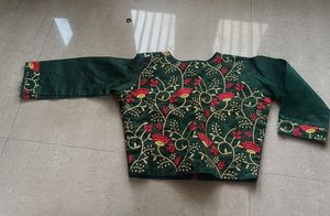 Embroidered Green Blouse