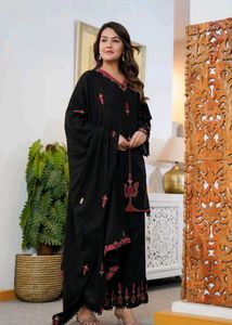 Black Embroidered Kurta Set