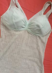 Light green Camisole With Built-In Bra