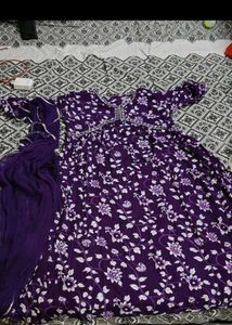Floral frock with dubatta &amp; suit combo