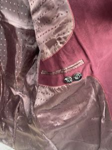 Burgundy Mandarin Collar Jacket