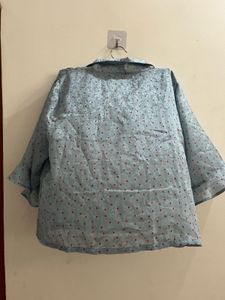 Only Light Blue Heart Print Top
