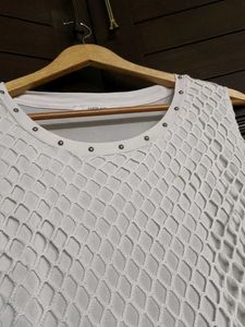 Chatelaine White Sleeveless Lace Top