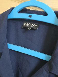 Chic Navy Blue Button-Up Top