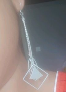 Women Drop Earrings Silver Color