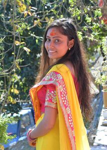 Beautiful Yellow Saree with Pink Border