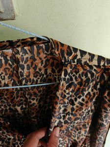 Leopard Print Wrap Crop Top