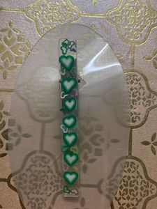 Green Heart Beads Resin Hair Clip 1 Pcs