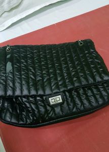Black Quilted Chain Shoulder Bag
