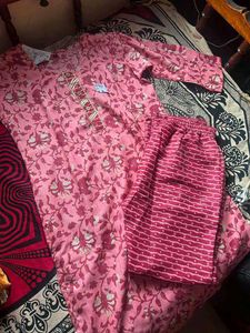 Pink Floral Kurta Set