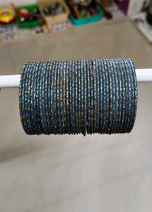 Stylish Blue &amp; Gold Bangles Set