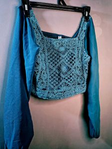 trendy full sleeve crop top