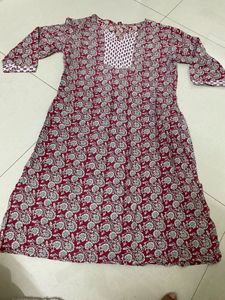 Maroon Floral Print Kurta