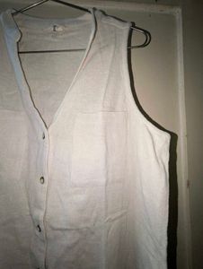 Sleeveless Button-Down Top