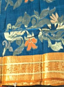 Elegant Blue &amp; Gold Saree