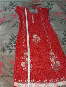 Beautiful Red Suite With White Patiala Salwar