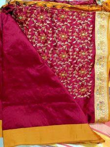 maroon/burgundy red festive saree!