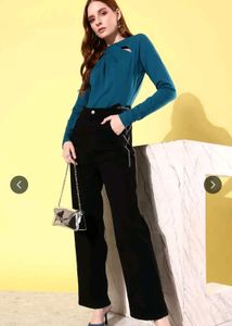 Brand New Stylish Teal Cutout Top (with tag)