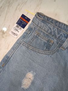 Ripped Denim Shorts