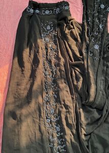 Elegant Black beaded ready to wear saree