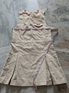 Girls' Beige Pinafore Dress with SLP Logo