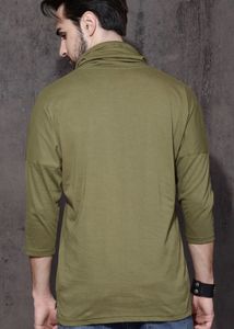 Olive Green Turtleneck T-Shirt