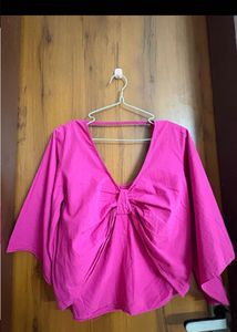 Zara Fuchsia Bow Front Top