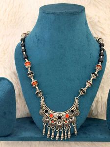 🩶Oxidised Silver Boho Afghani Choker Set🩶