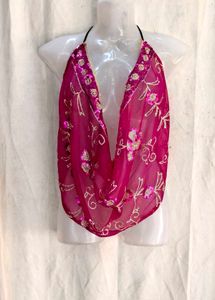 sequin cowl neck top