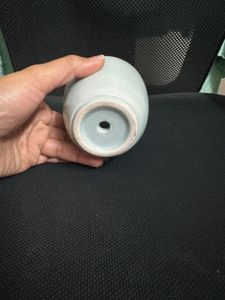 White And  Blue Ceramic Planter With Plate