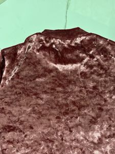 pinkish Velvet Long Sleeve Top