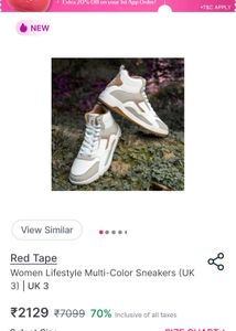 Red Tape Women's White & Beige Casual Sneakers