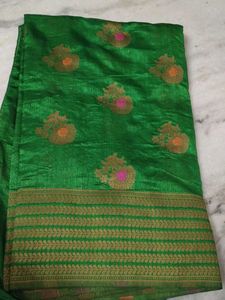 Vibrant Green Banarasi Silk Saree