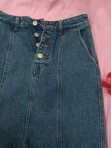 Classic Denim Midi Skirt