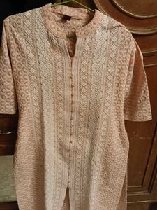 Elegant Peach Embroidered Kurta