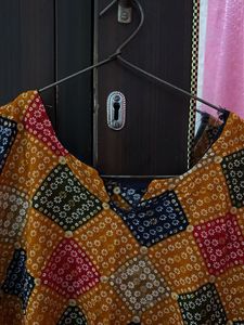 Vibrant Ethnic Print Sleeveless Blouse