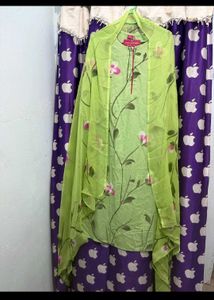 (New) Light Green Floral Print Kurta Set