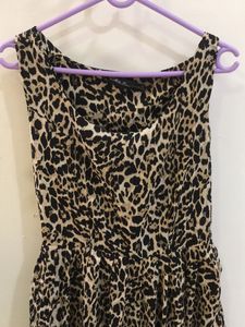Leopard Print Sleeveless Dress For Women
