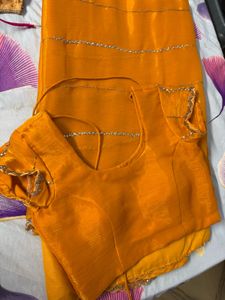 Vibrant Yellow Saree with Embellished Border